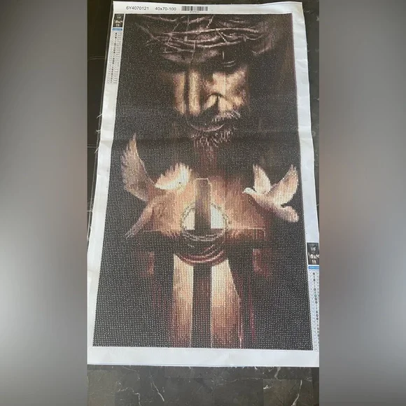 Jesus face and the Holy Spirit finished diamond painting